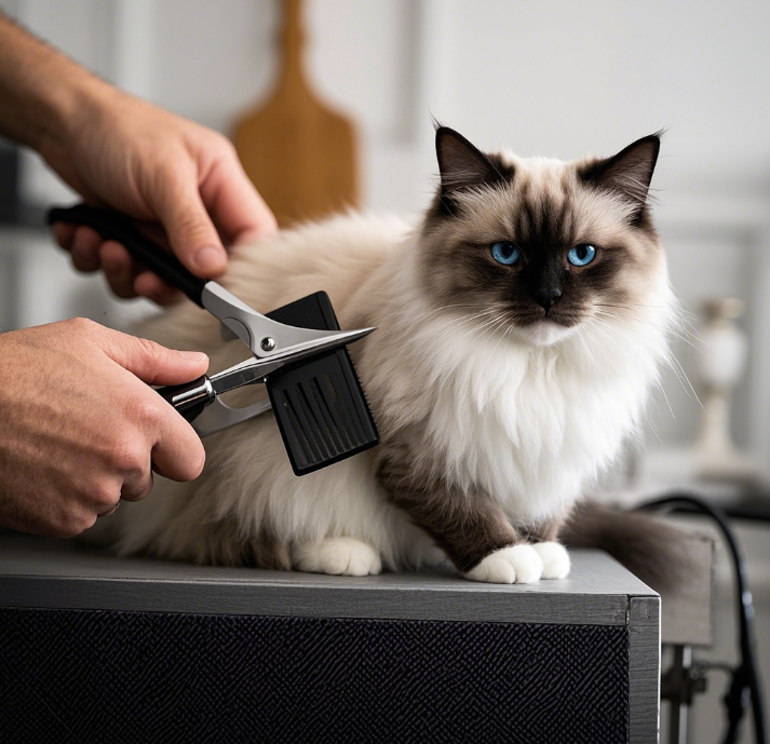 Ragdoll Cat Breeds Being clipped